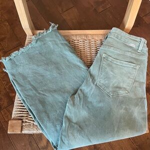 Women's Green cropped Jeans